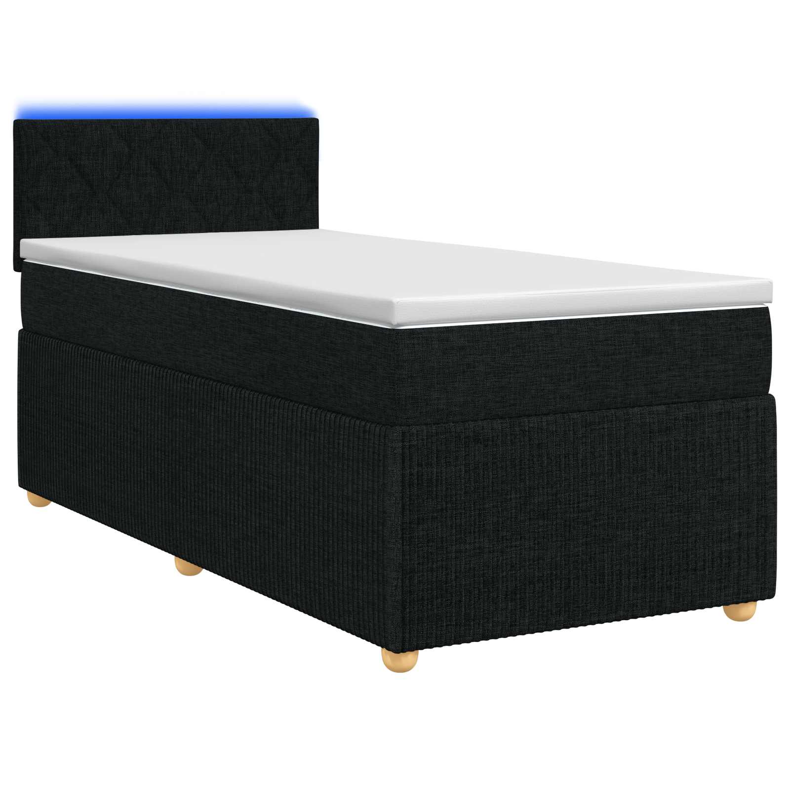 Boxspringbett mit Matratze Schwarz 90 x 200 cm Stoff