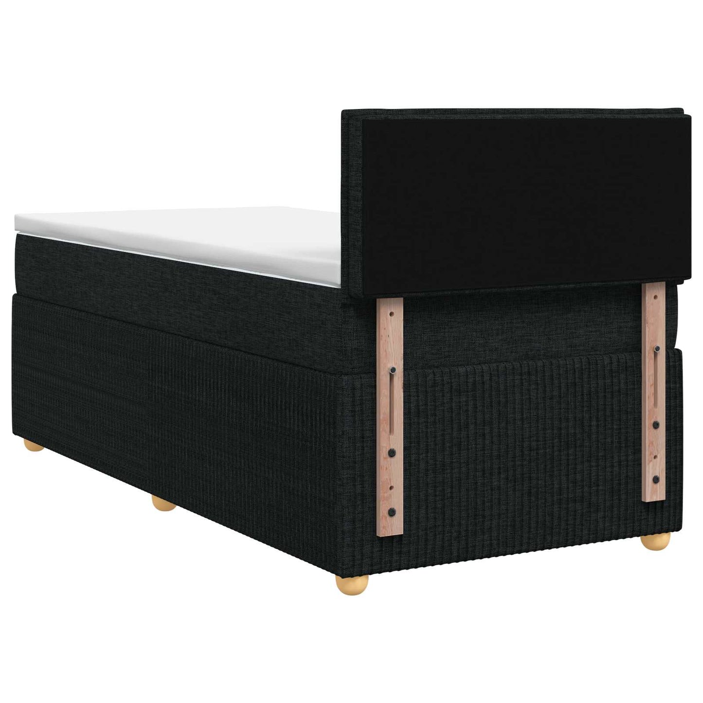 Boxspringbett mit Matratze Schwarz 90 x 200 cm Stoff