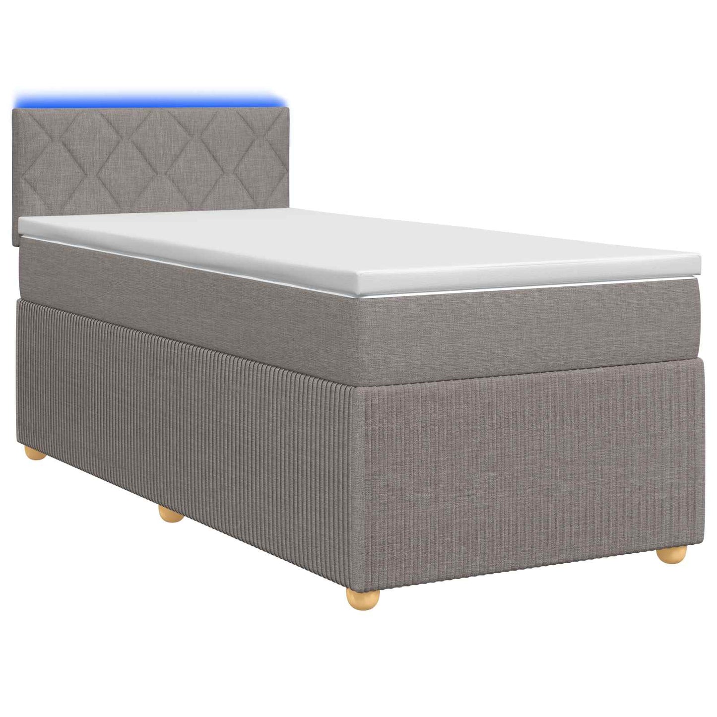 Boxspringbett mit Matratze mit Kopfteil Taupe 90 x 200 cm Stoff