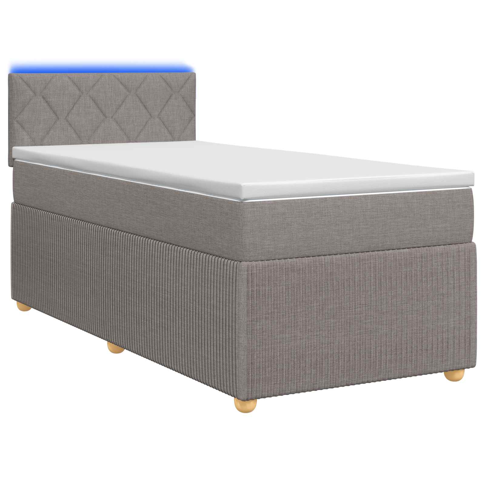 Boxspringbett mit Matratze mit Kopfteil Taupe 90 x 200 cm Stoff