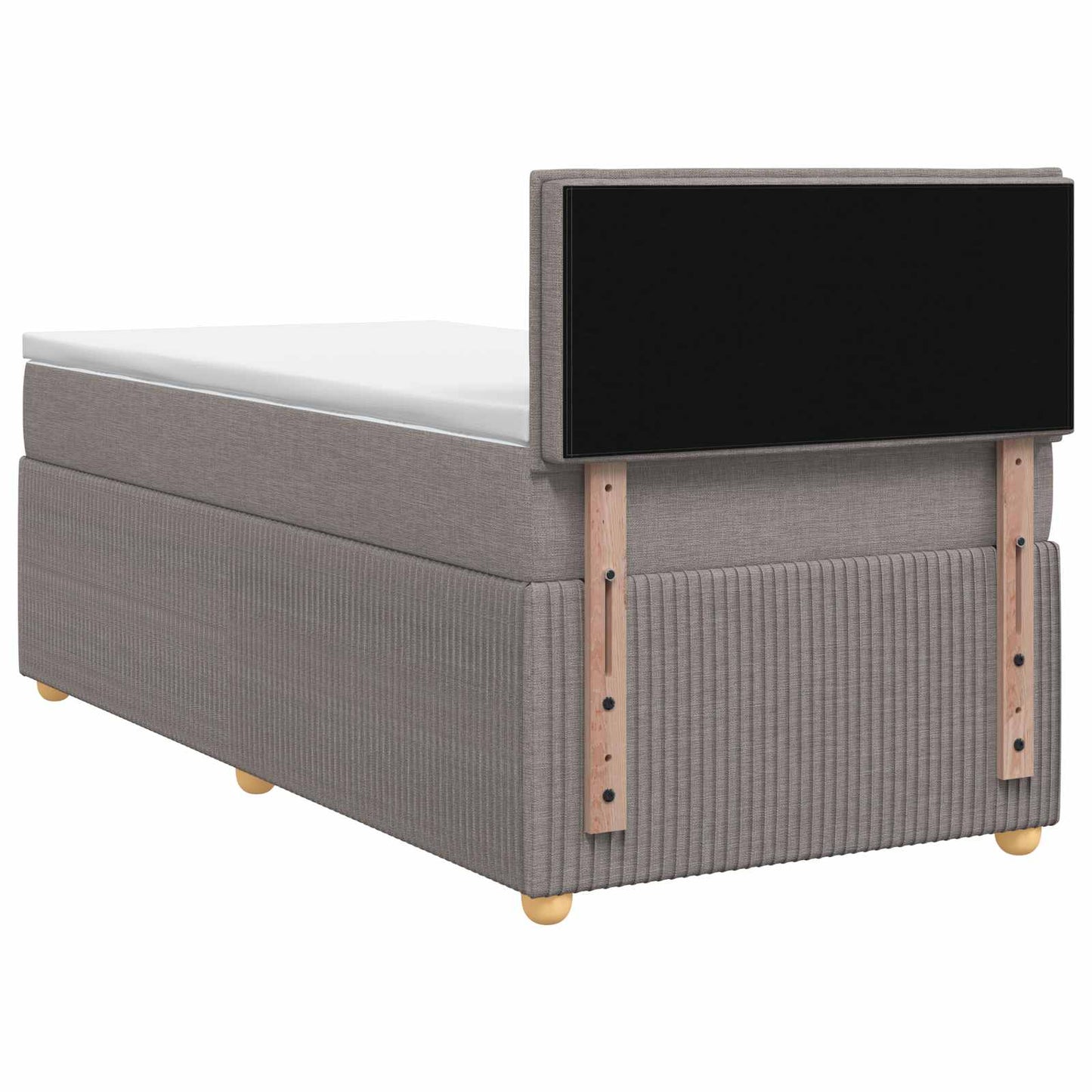 Boxspringbett mit Matratze mit Kopfteil Taupe 90 x 200 cm Stoff