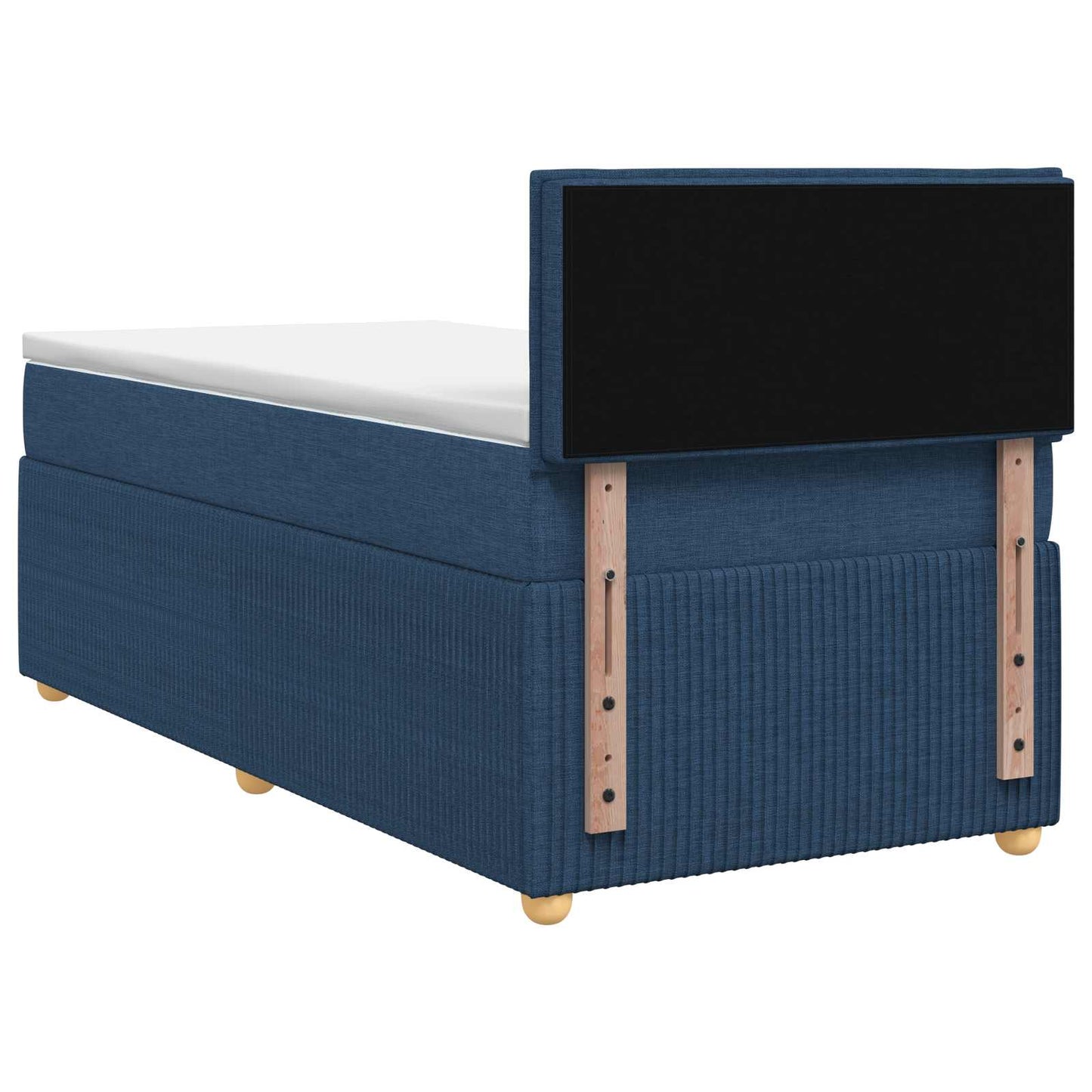 Boxspringbett mit Matratze mit Kopfteil Blau 90 x 200 cm Stoff