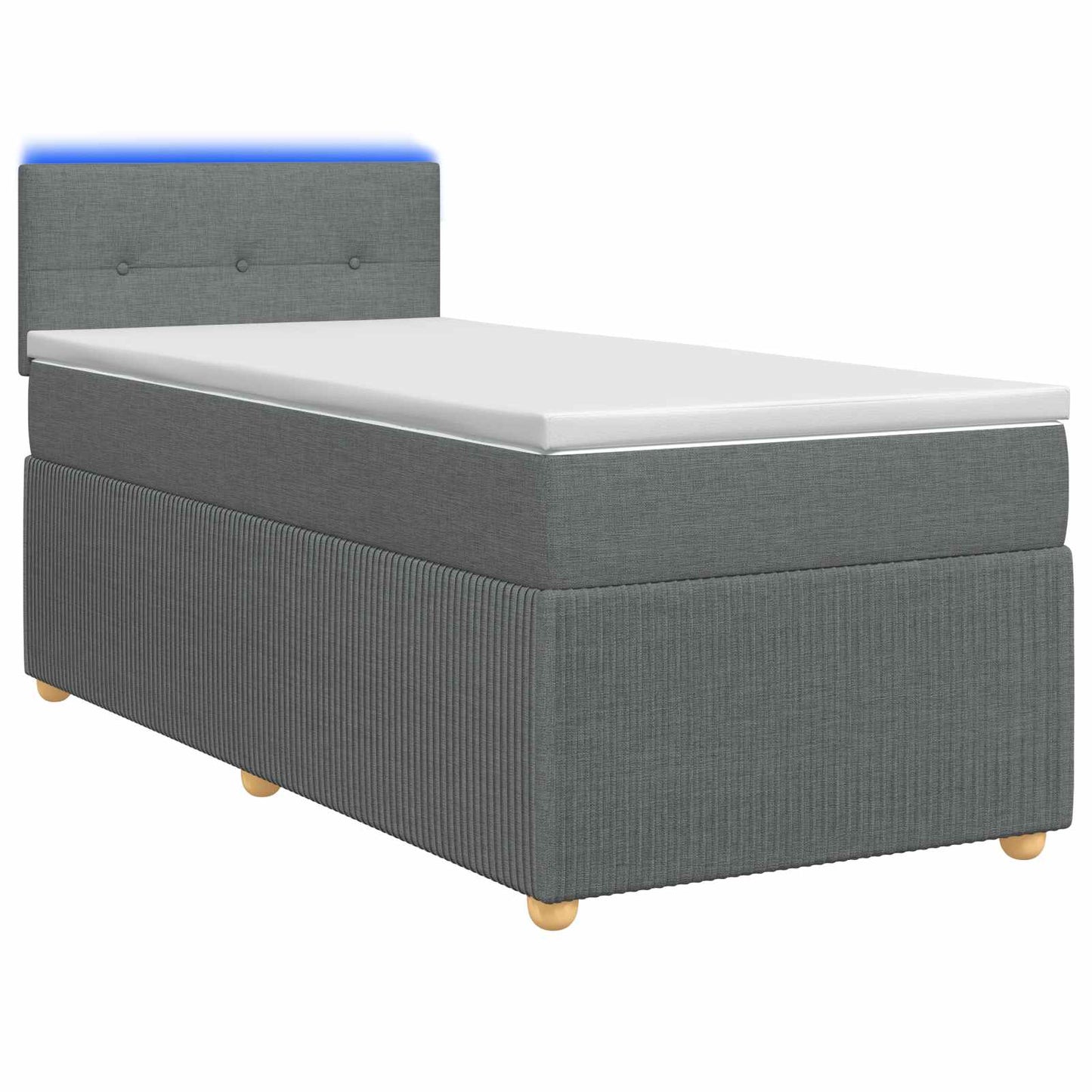 Boxspringbett mit Matratze Dunkelgrau 100 x 200 cm Stoff