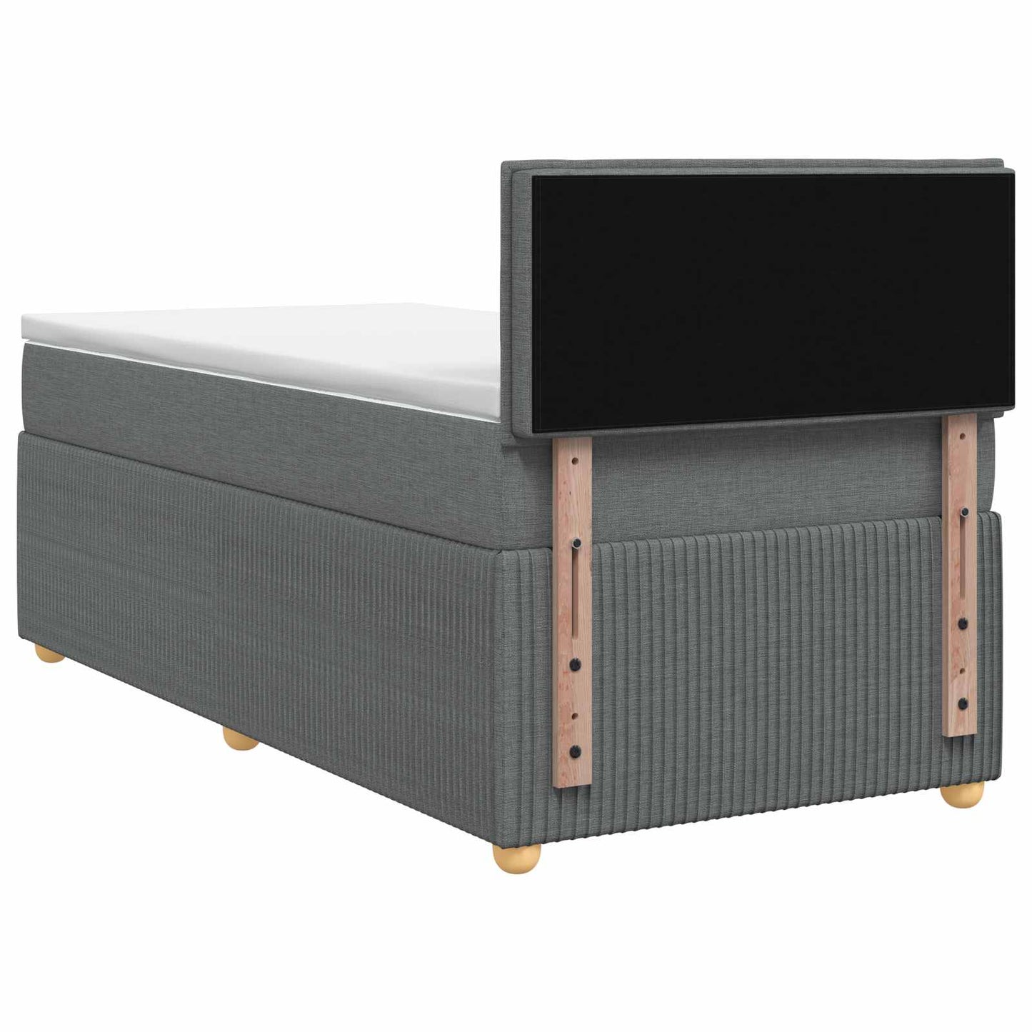 Boxspringbett mit Matratze Dunkelgrau 100 x 200 cm Stoff