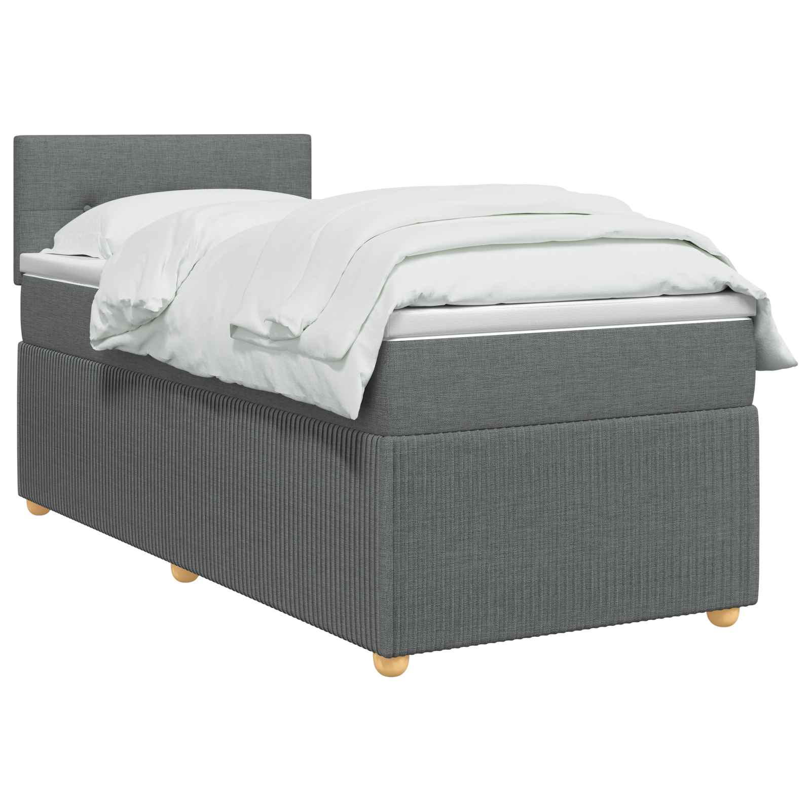 Boxspringbett mit Matratze Dunkelgrau 100 x 200 cm Stoff