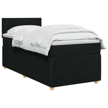 Boxspringbett mit Matratze Schwarz 100 x 200 cm Stoff