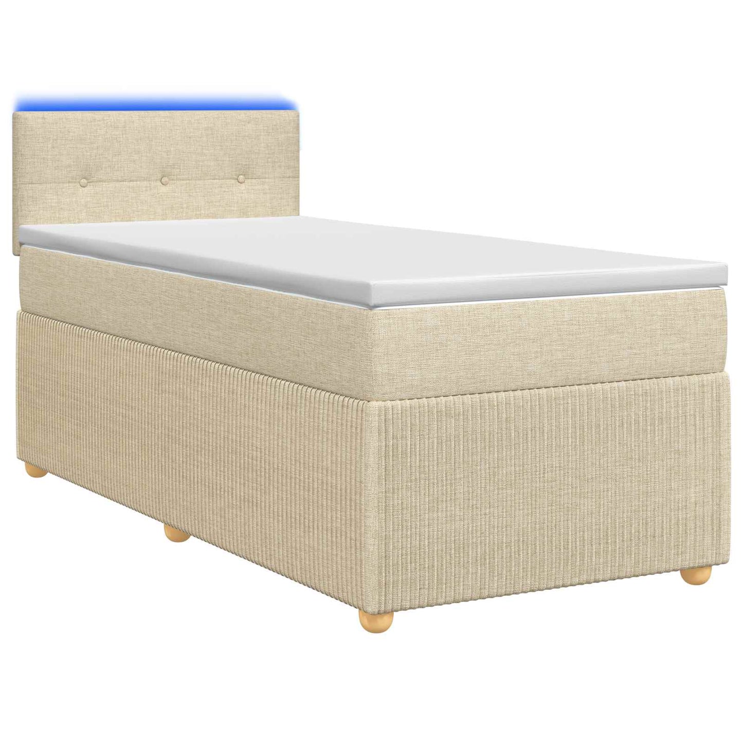 Boxspringbett mit Matratze Creme 100 x 200 cm Stoff