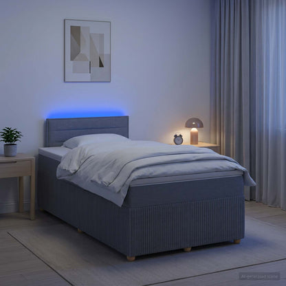 Boxspringbett mit Matratze Hellgrau 120 x 190 cm Stoff