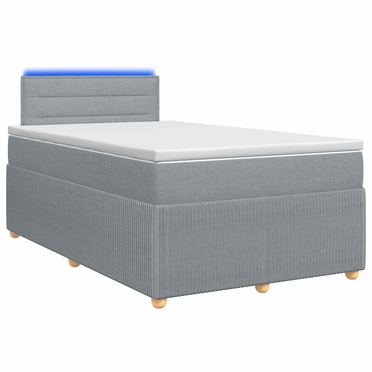 Boxspringbett mit Matratze Hellgrau 120 x 190 cm Stoff