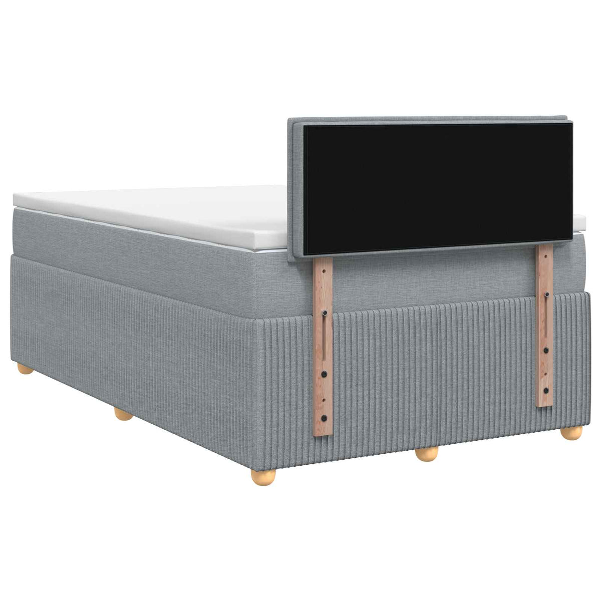 Boxspringbett mit Matratze Hellgrau 120 x 190 cm Stoff