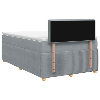 Boxspringbett mit Matratze Hellgrau 120 x 190 cm Stoff