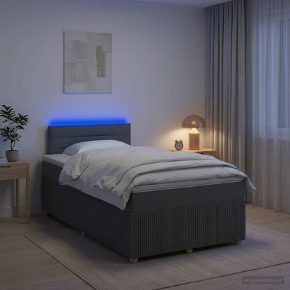 Boxspringbett mit Matratze Dunkelgrau 120 x 190 cm Stoff