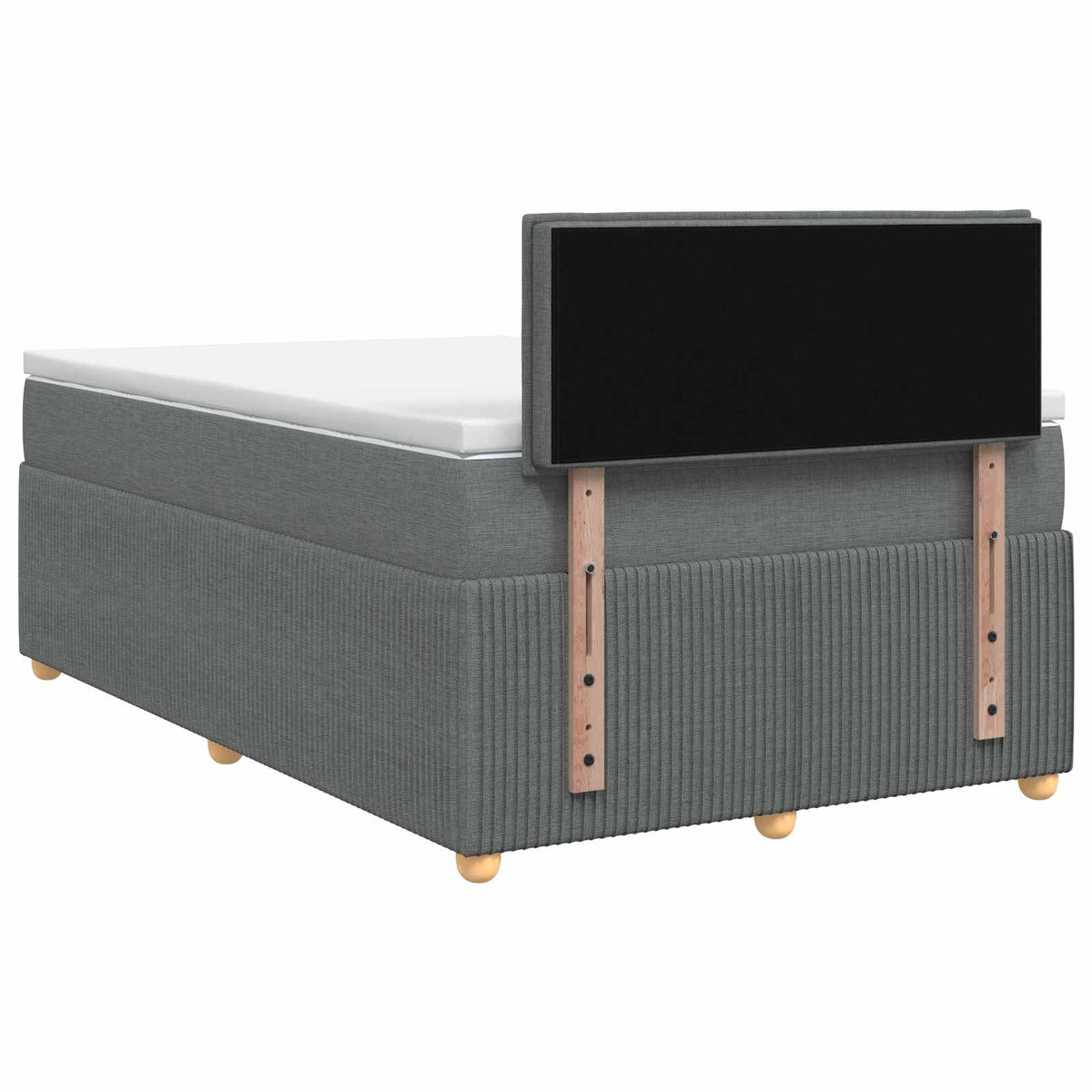 Boxspringbett mit Matratze Dunkelgrau 120 x 190 cm Stoff
