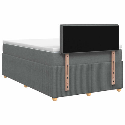 Boxspringbett mit Matratze Dunkelgrau 120 x 190 cm Stoff