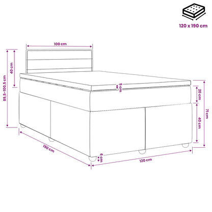 Boxspringbett mit Matratze Dunkelgrau 120 x 190 cm Stoff
