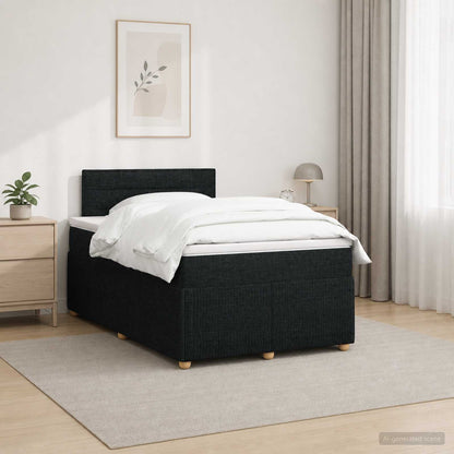Boxspringbett mit Matratze Schwarz 120 x 190 cm Stoff