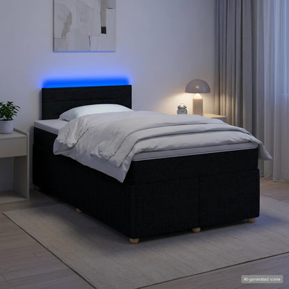 Boxspringbett mit Matratze Schwarz 120 x 190 cm Stoff