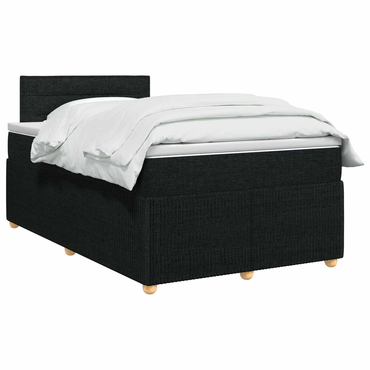 Boxspringbett mit Matratze Schwarz 120 x 190 cm Stoff