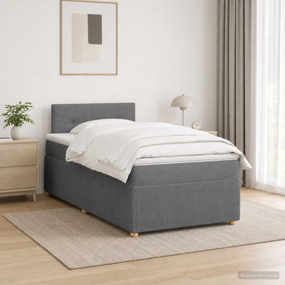 Boxspringbett mit Matratze Dunkelgrau 120 x 200 cm Stoff