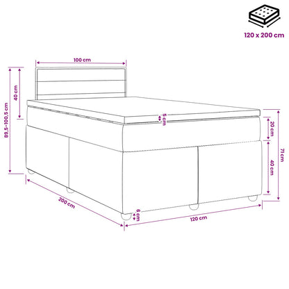 Boxspringbett mit Matratze Hellgrau 120 x 200 cm Stoff