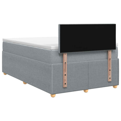 Boxspringbett mit Matratze Hellgrau 120 x 200 cm Stoff