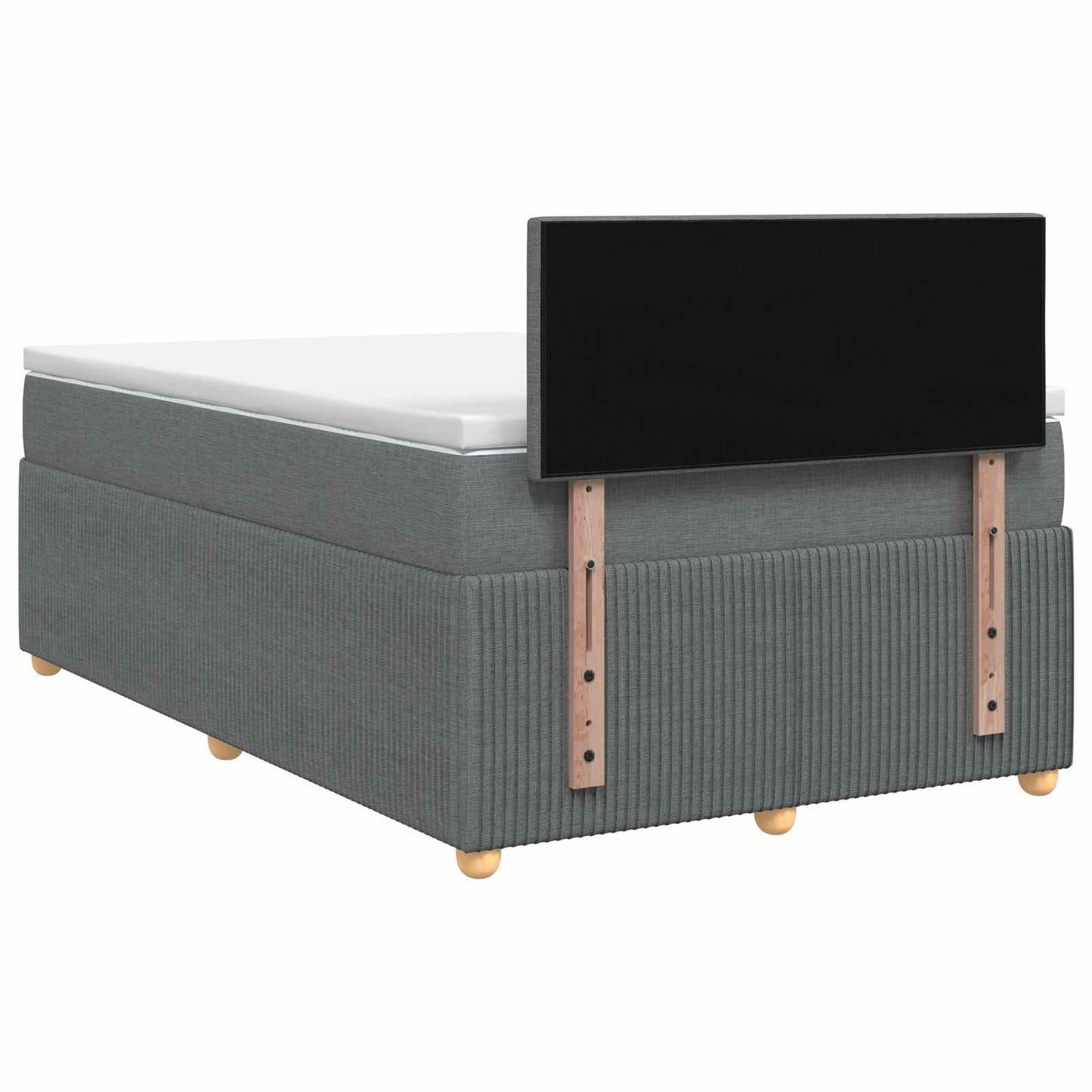 Boxspringbett mit Matratze Dunkelgrau 120 x 200 cm Stoff