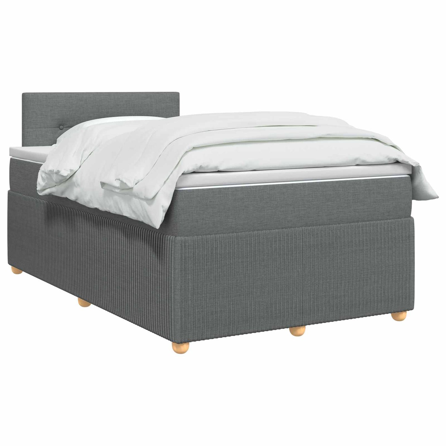 Boxspringbett mit Matratze Dunkelgrau 120 x 200 cm Stoff
