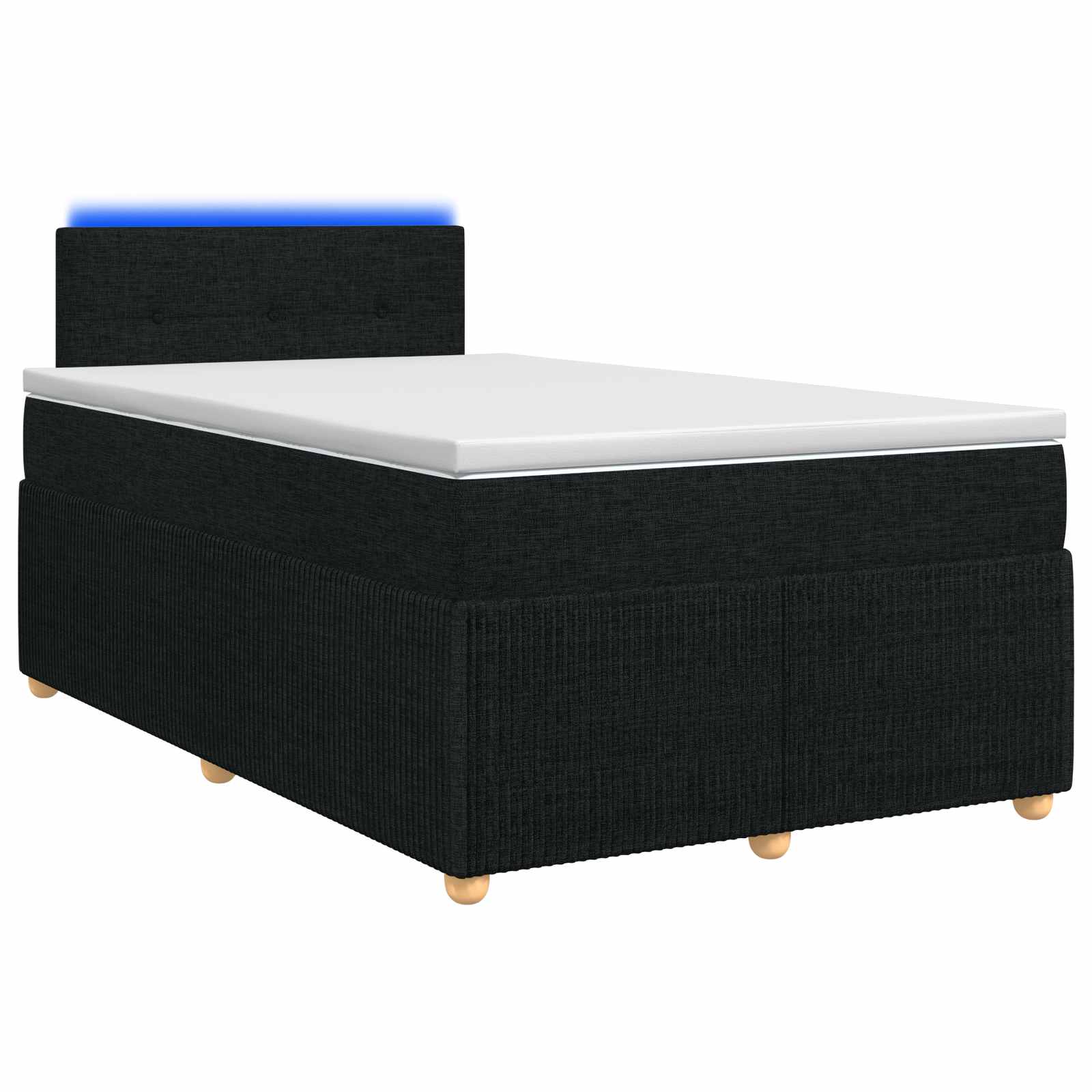 Boxspringbett mit Matratze Schwarz 120 x 200 cm Stoff