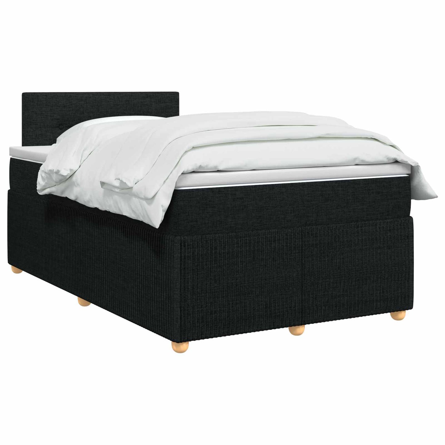 Boxspringbett mit Matratze Schwarz 120 x 200 cm Stoff