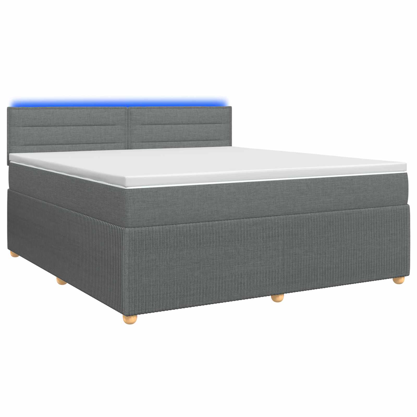 Boxspringbett mit Matratze Dunkelgrau 140 x 190 cm Stoff