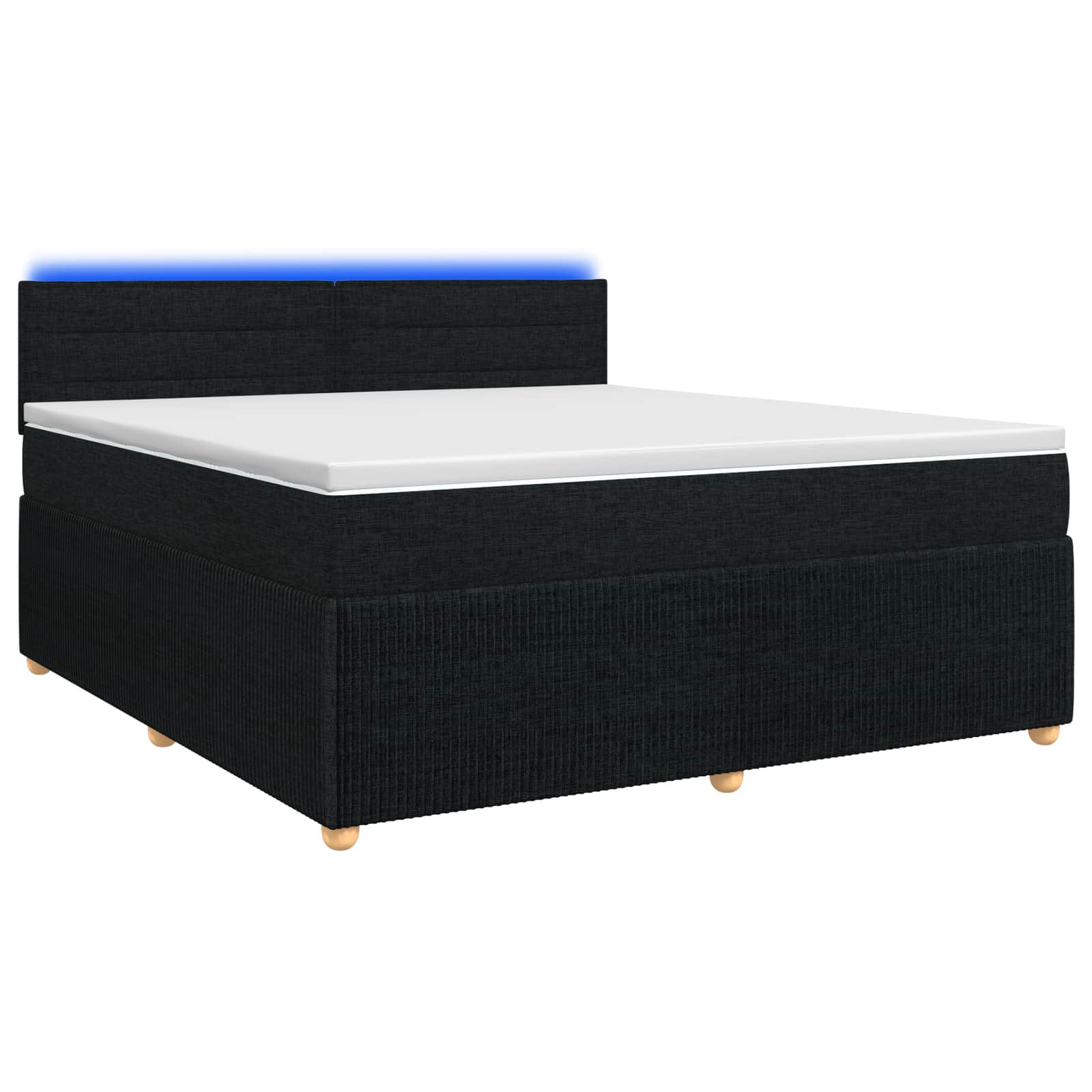 Boxspringbett mit Matratze Schwarz 140 x 190 cm Stoff