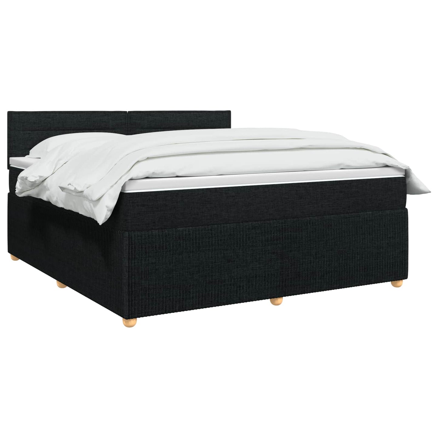 Boxspringbett mit Matratze Schwarz 140 x 190 cm Stoff