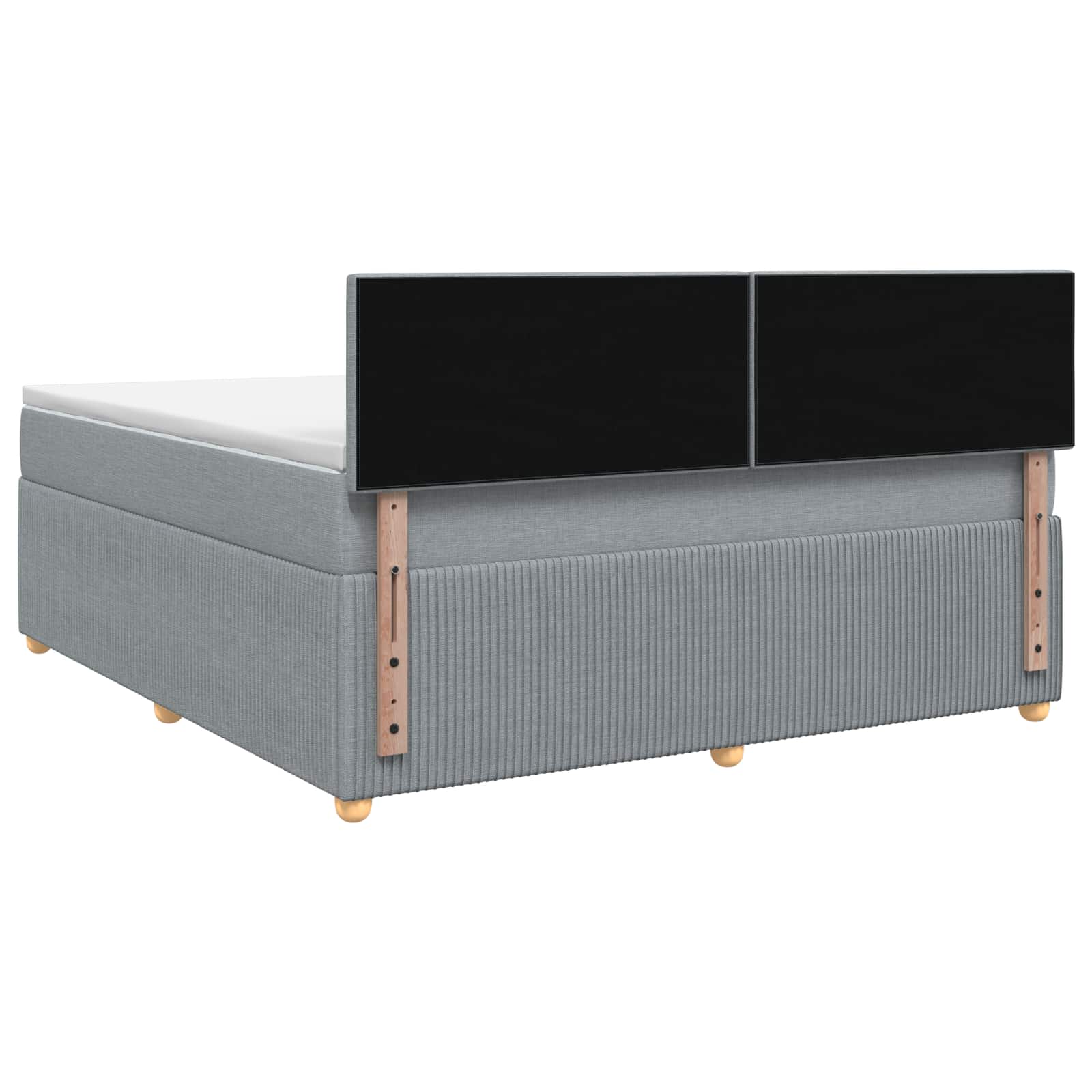 Boxspringbett mit Matratze Hellgrau 140 x 190 cm Stoff