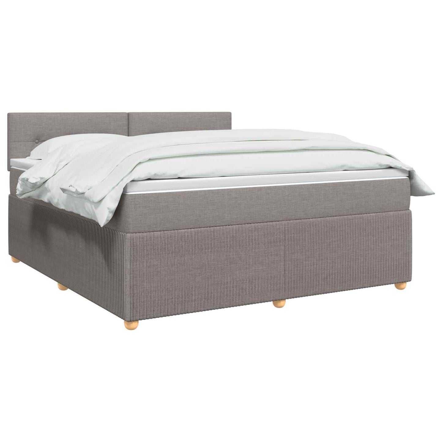 Boxspringbett mit Matratze Taupe 140 x 190 cm Stoff