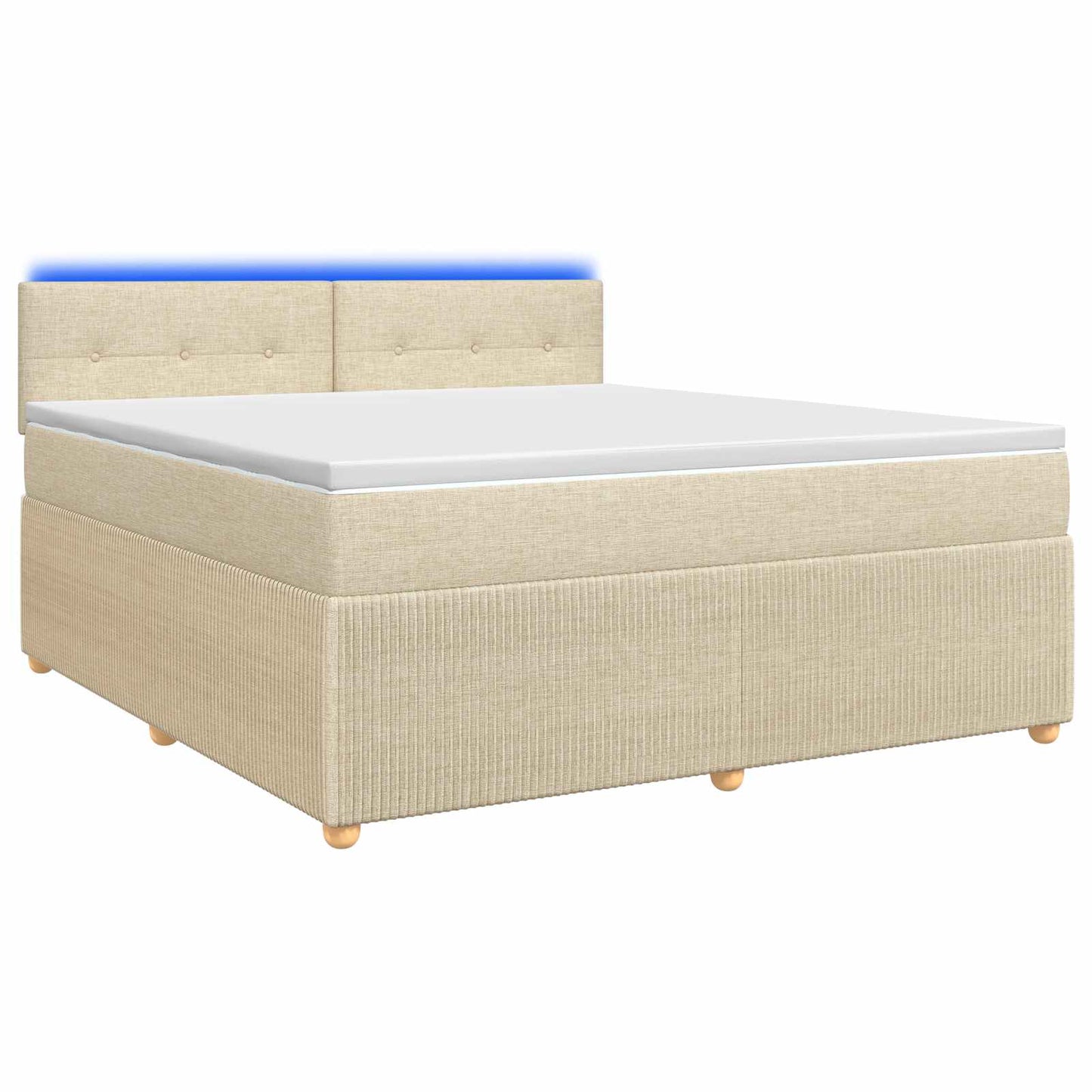 Boxspringbett mit Matratze Creme 140 x 190 cm Stoff