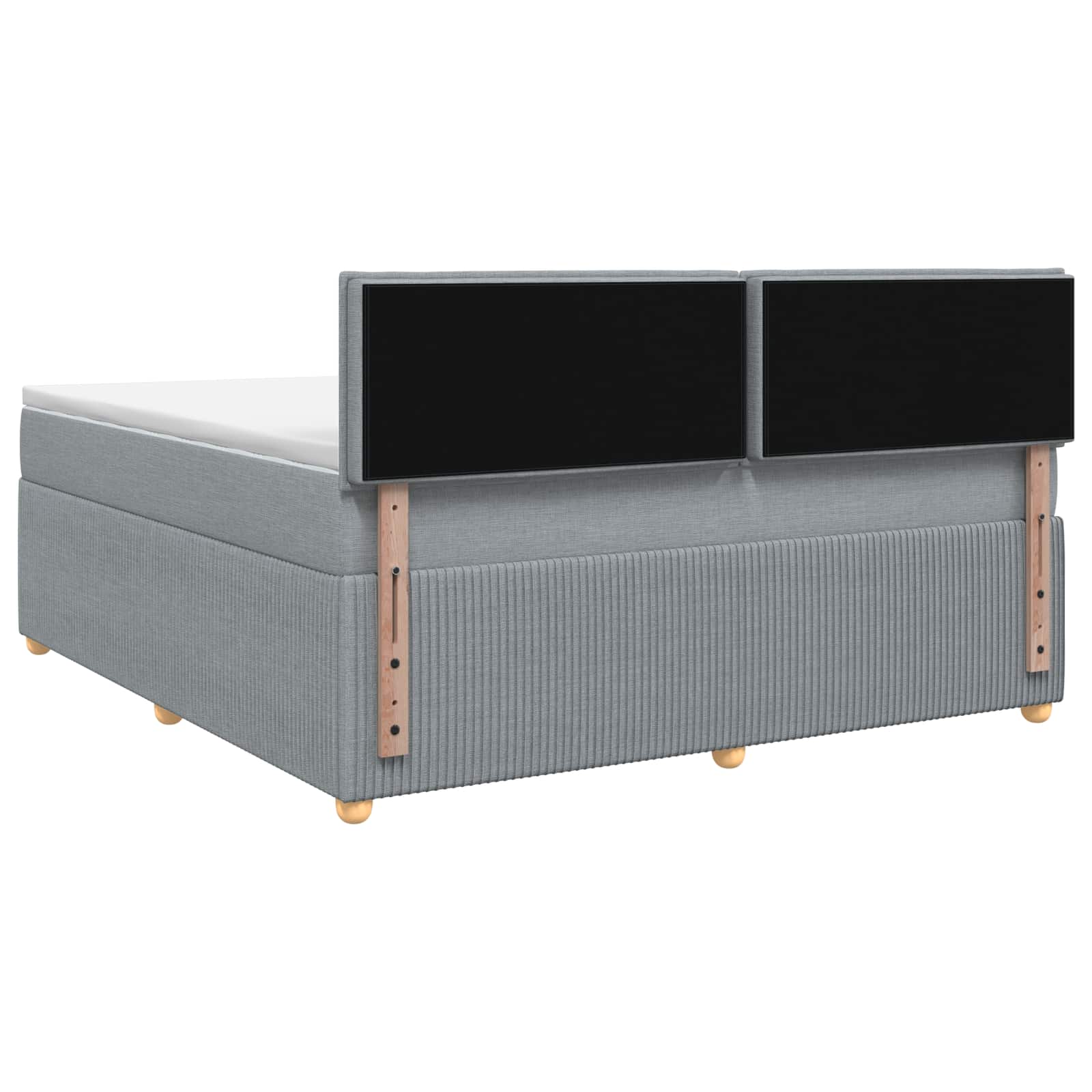 Boxspringbett mit Matratze Hellgrau 140 x 200 cm Stoff