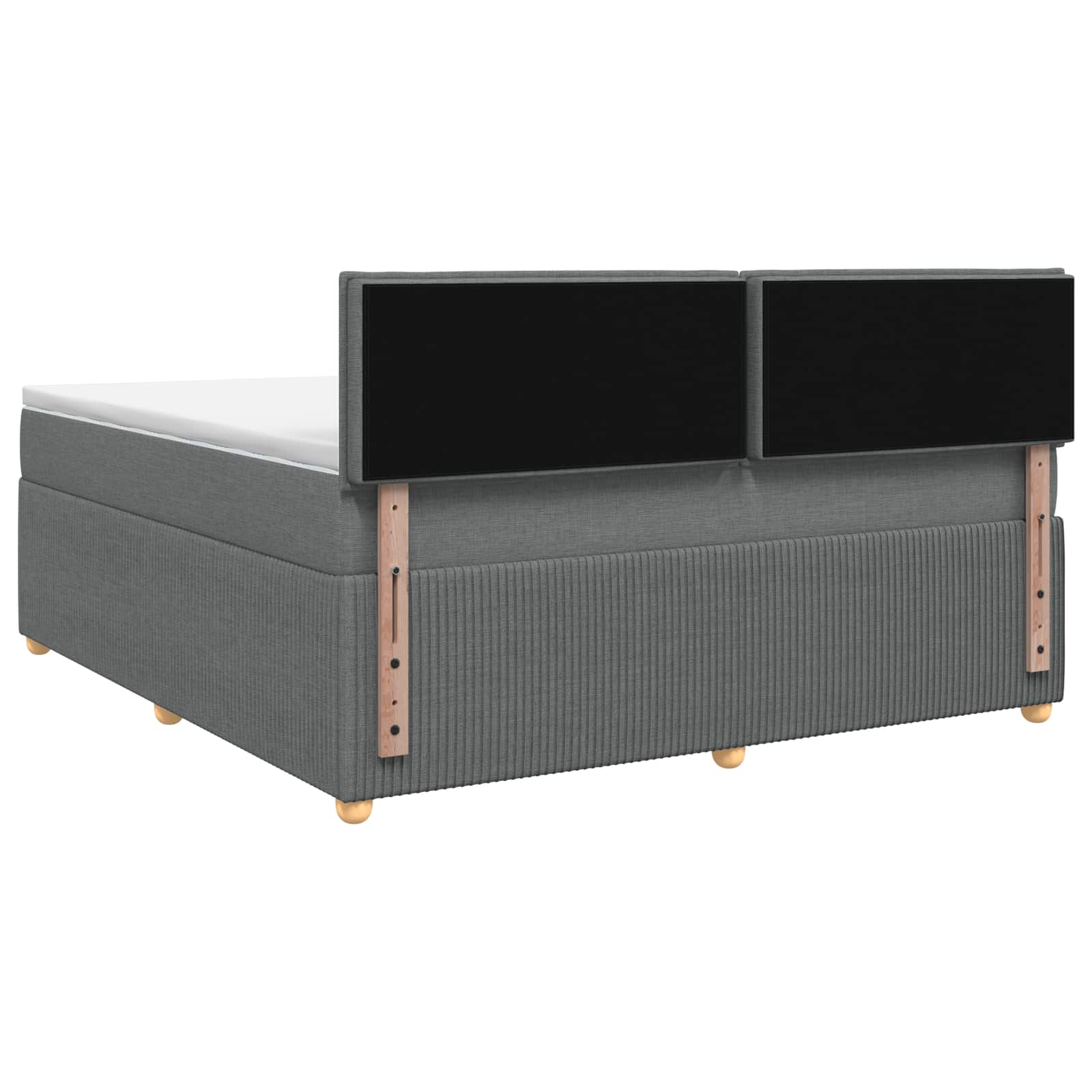 Boxspringbett mit Matratze Dunkelgrau 140 x 200 cm Stoff