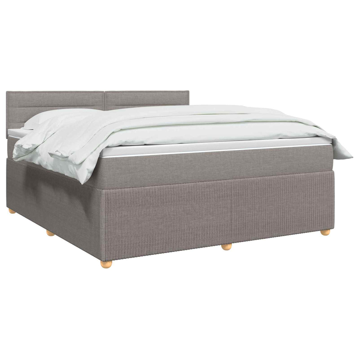 Boxspringbett mit Matratze Taupe 140 x 200 cm Stoff