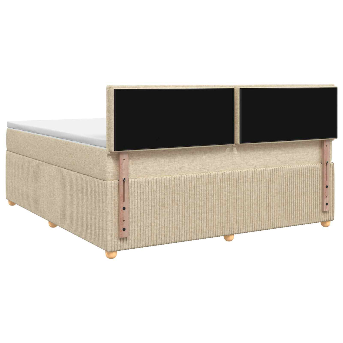 Boxspringbett mit Matratze Creme 140 x 200 cm Stoff