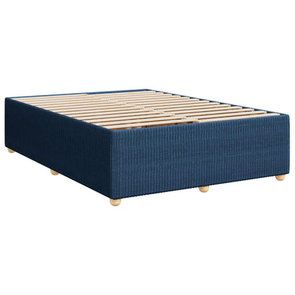 Boxspringbett mit Matratze mit Kopfteil Blau 140 x 200 cm Stoff