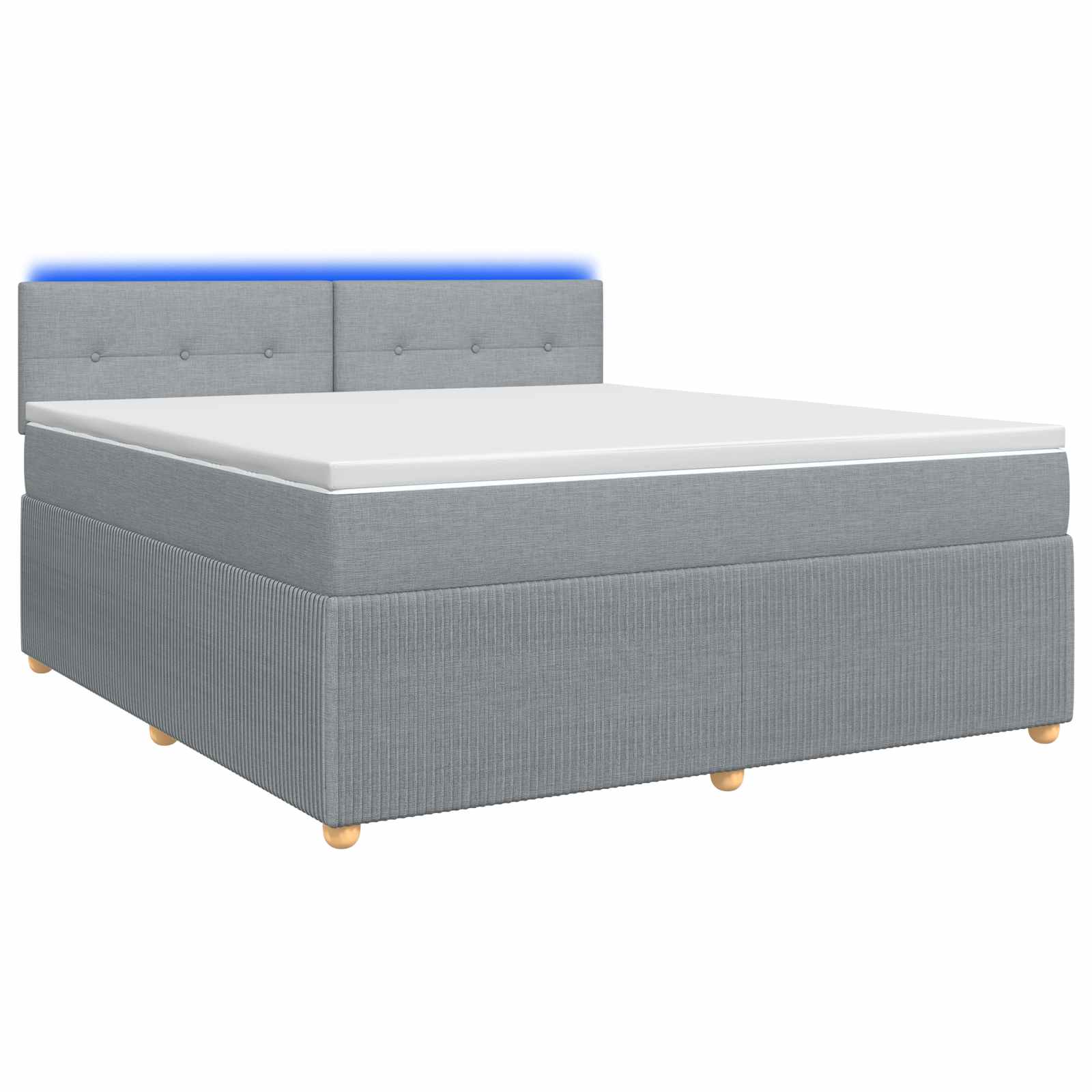 Boxspringbett mit Matratze Hellgrau 140 x 200 cm Stoff