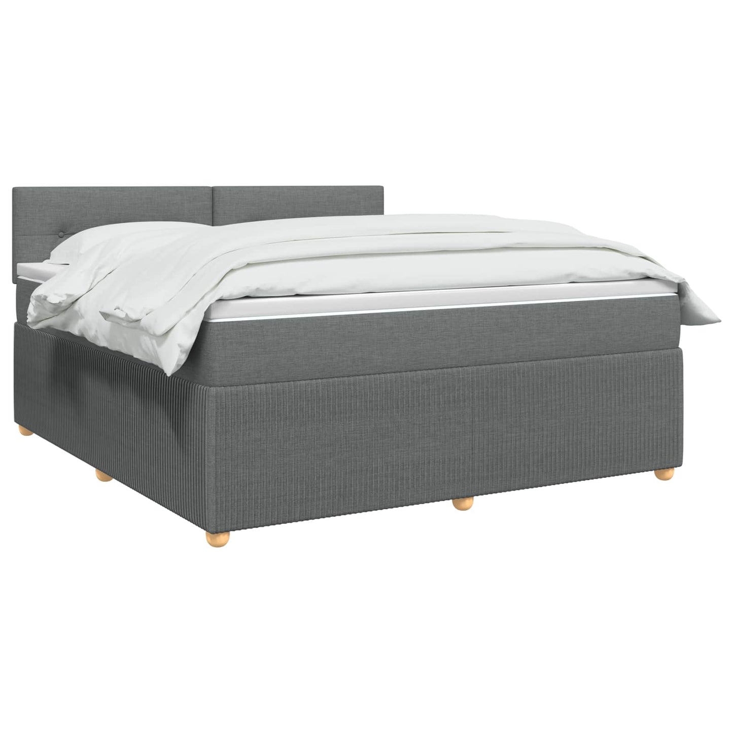 Boxspringbett mit Matratze Dunkelgrau 140 x 200 cm Stoff