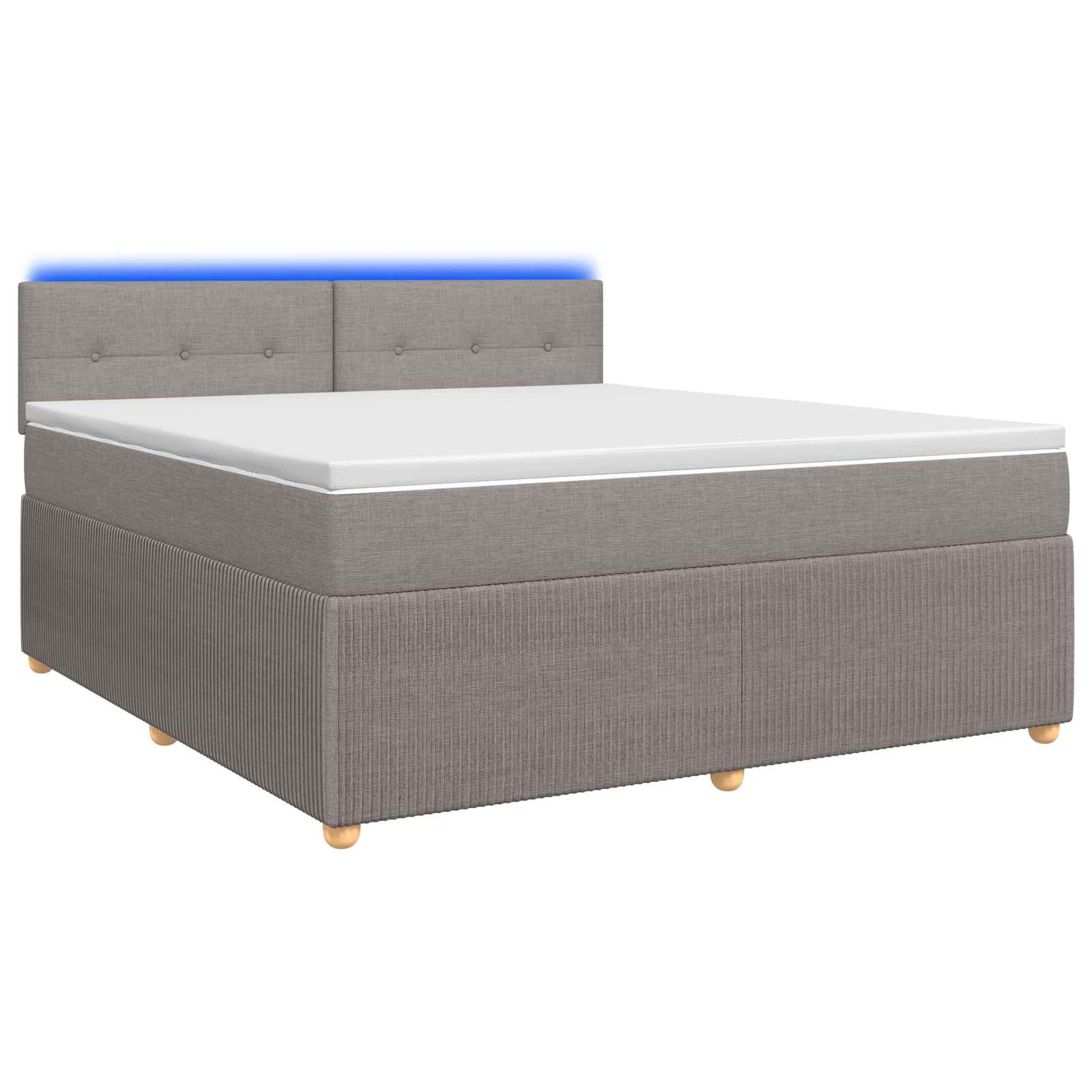 Boxspringbett mit Matratze Taupe 140 x 200 cm Stoff