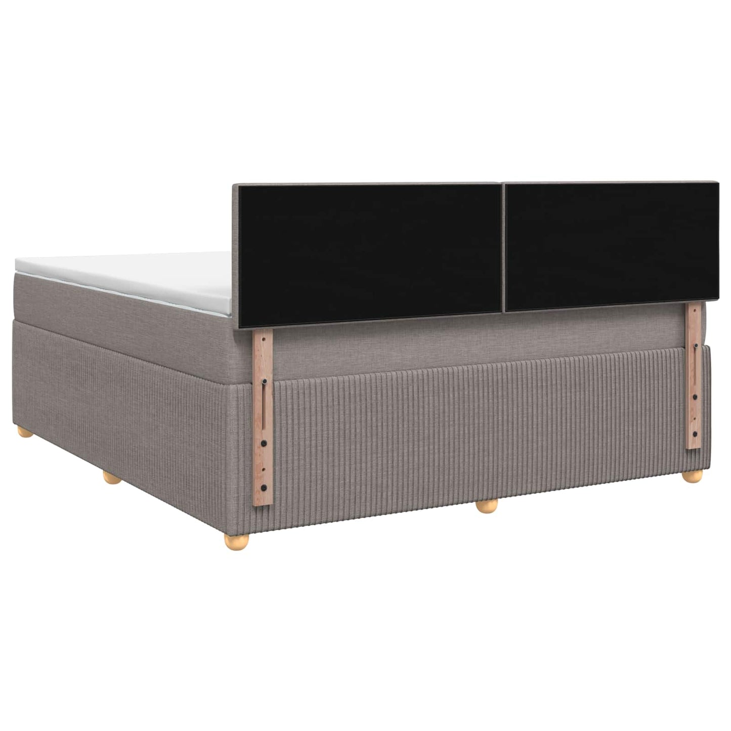 Boxspringbett mit Matratze Taupe 140 x 200 cm Stoff