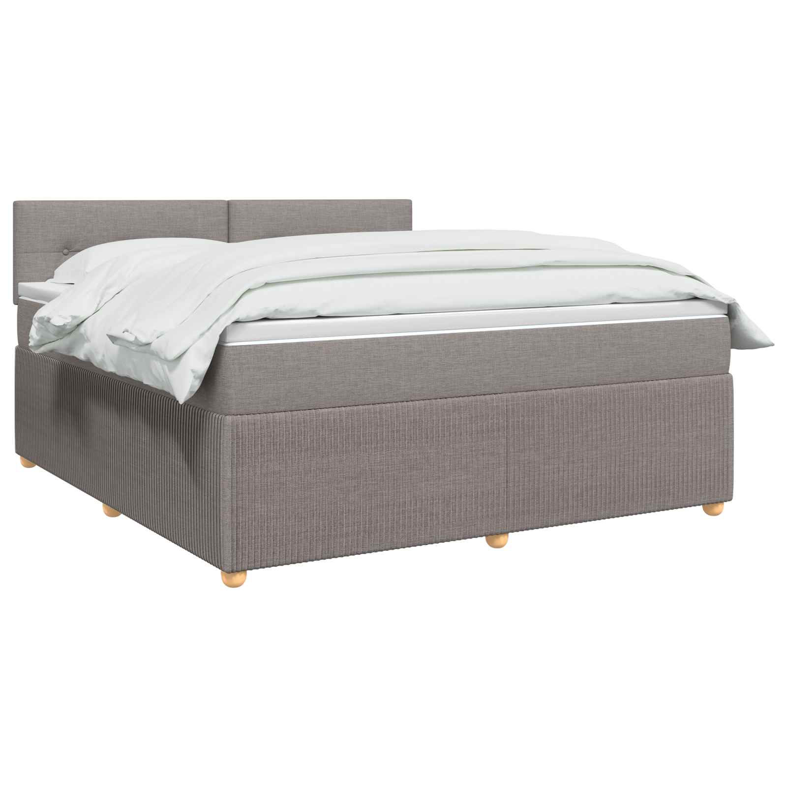 Boxspringbett mit Matratze Taupe 140 x 200 cm Stoff