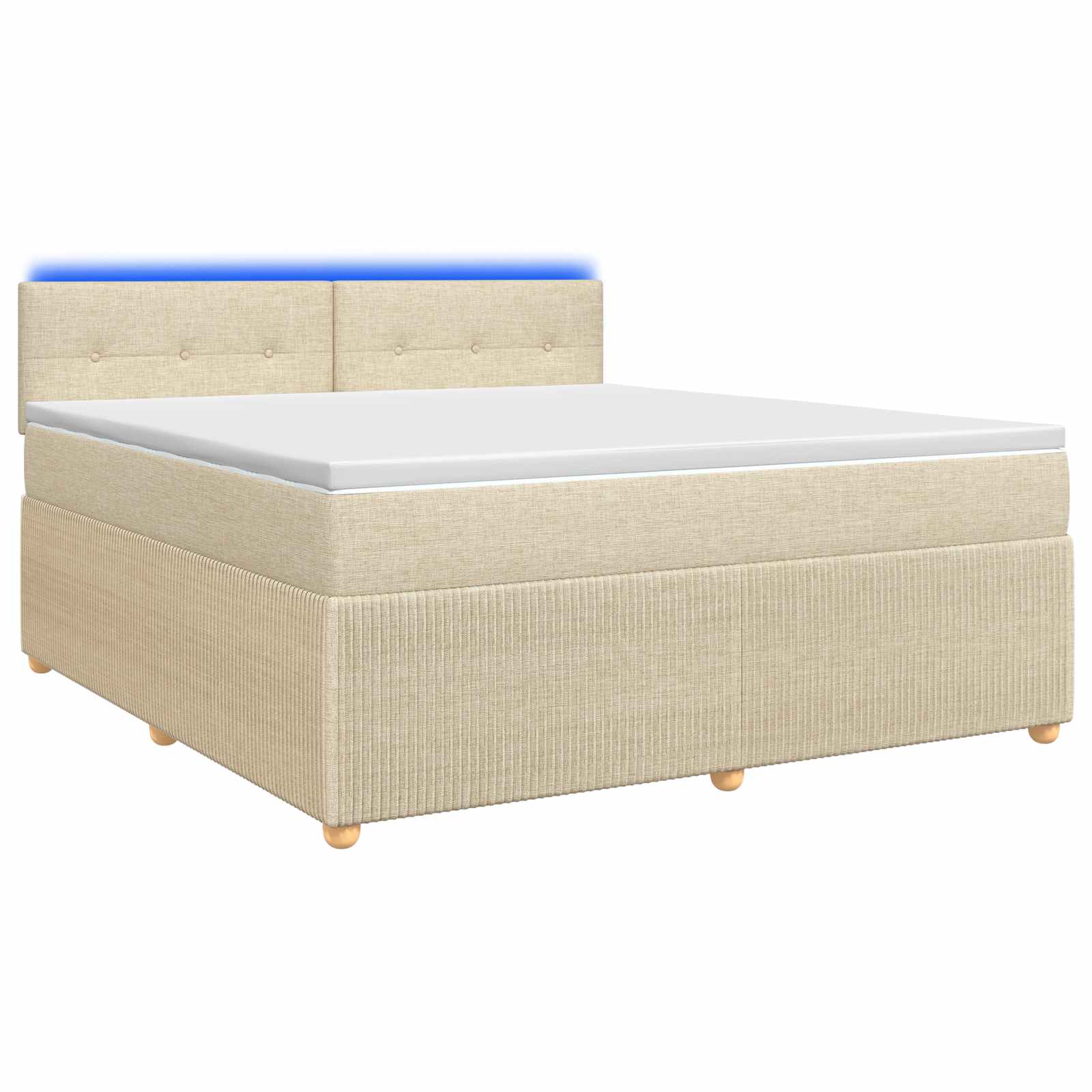 Boxspringbett mit Matratze Creme 140 x 200 cm Stoff