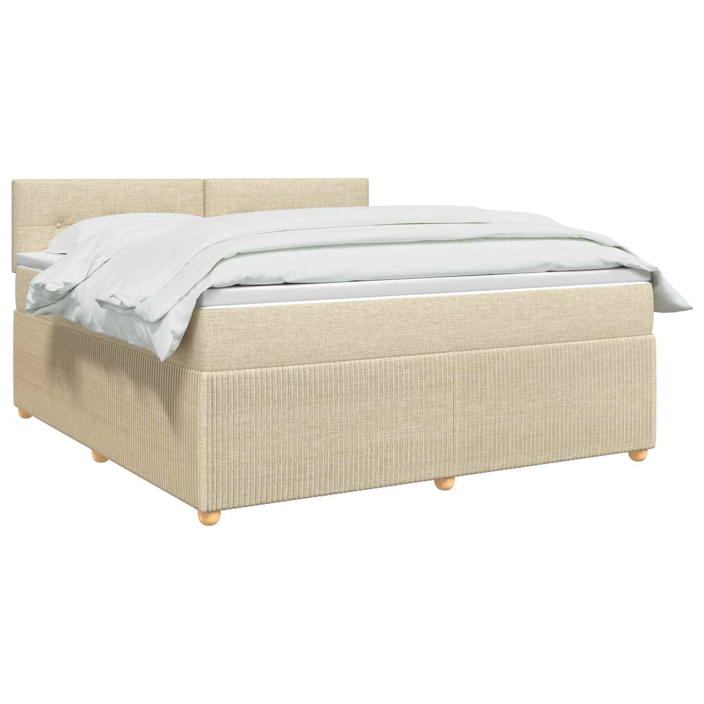 Boxspringbett mit Matratze Creme 140 x 200 cm Stoff