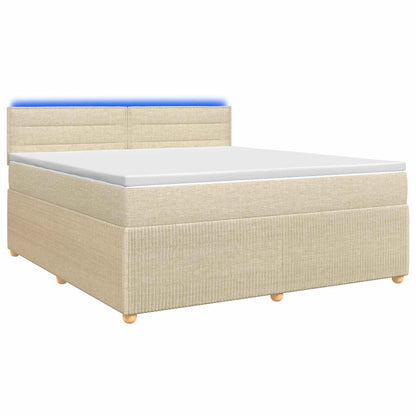Boxspringbett mit Matratze Creme 160 x 200 cm Stoff