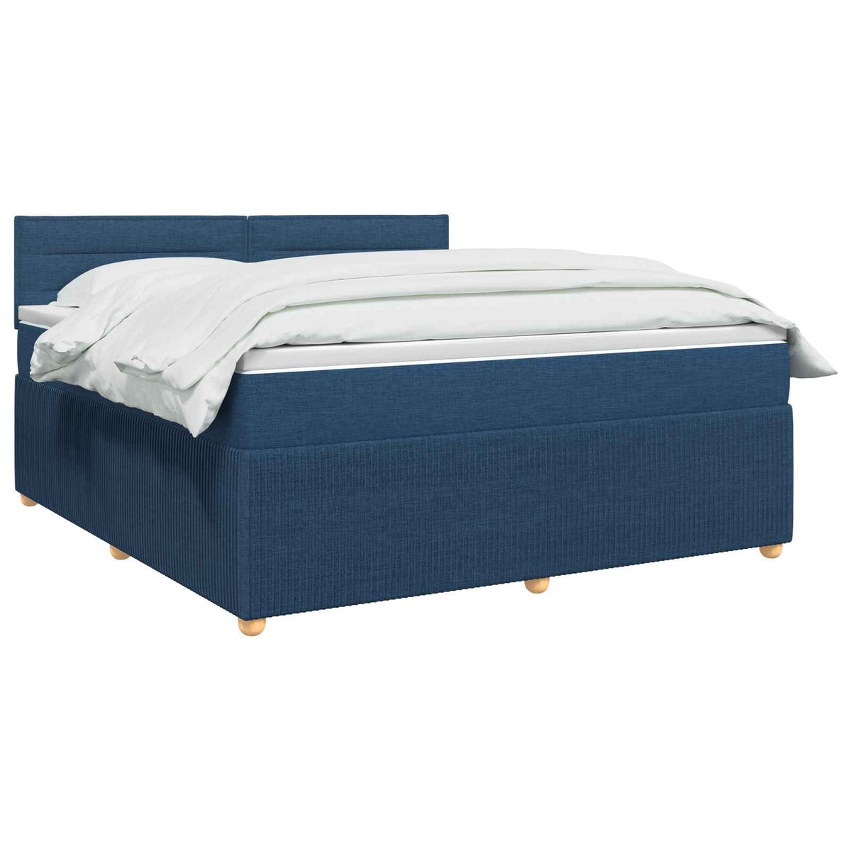 Boxspringbett mit Matratze mit Kopfteil Blau 160 x 200 cm Stoff