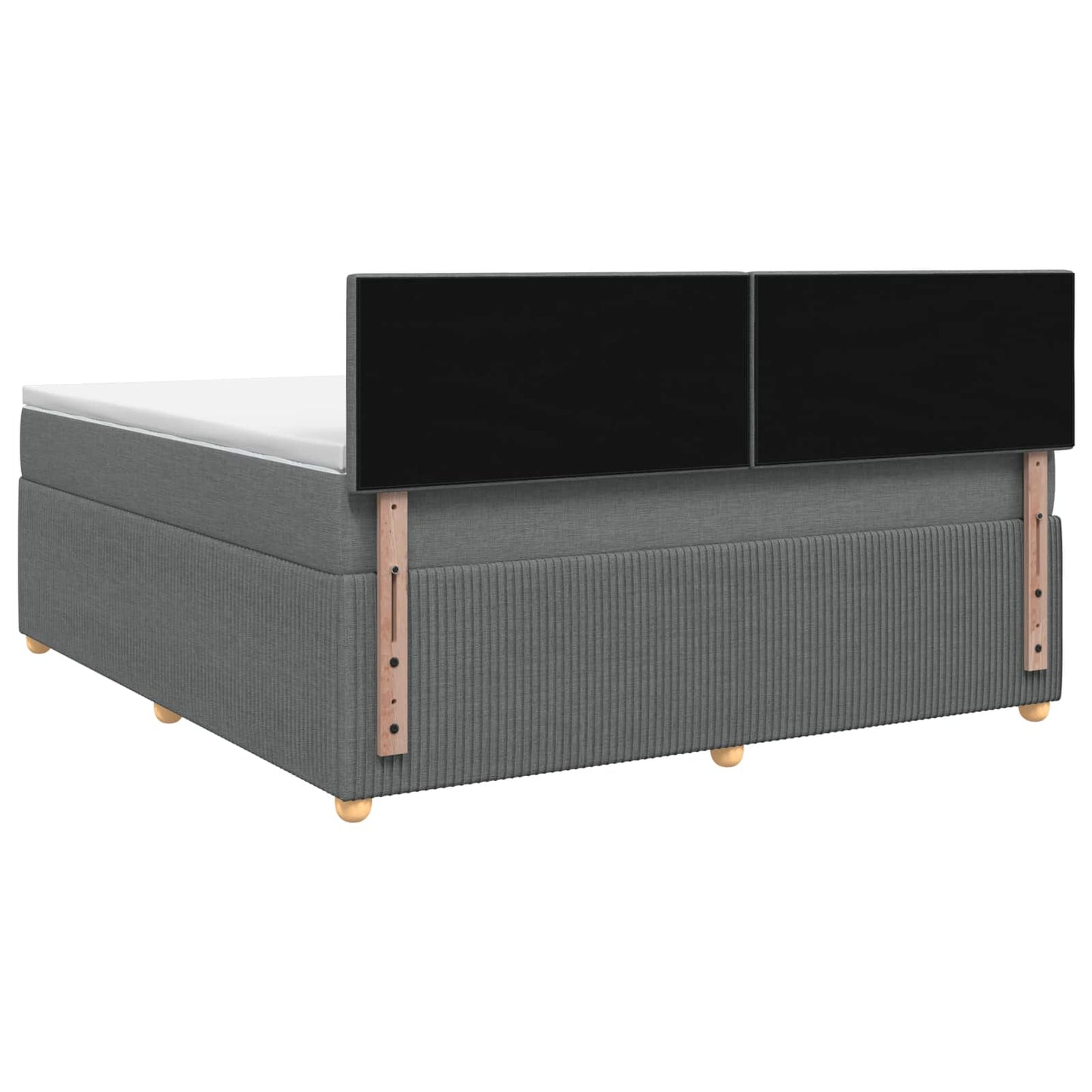Boxspringbett mit Matratze Dunkelgrau 160 x 200 cm Stoff